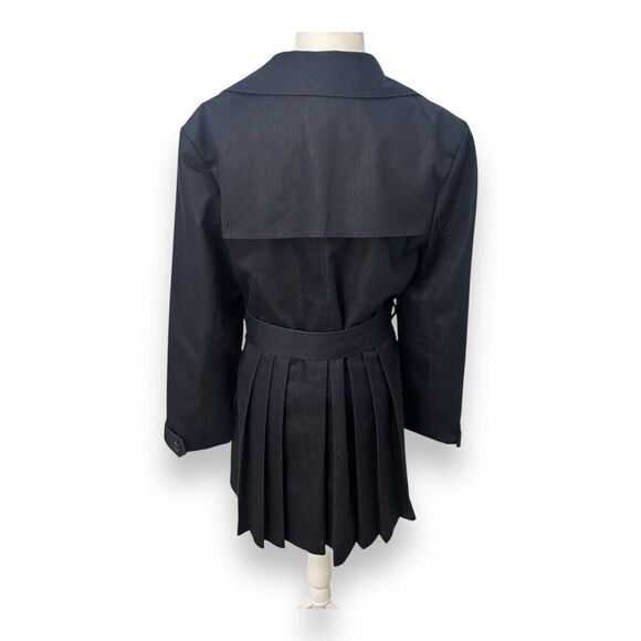 Chelsea and Theodore Short Trenchcoat Jacket Navy Blue Size 12 - Picture 4 of 13